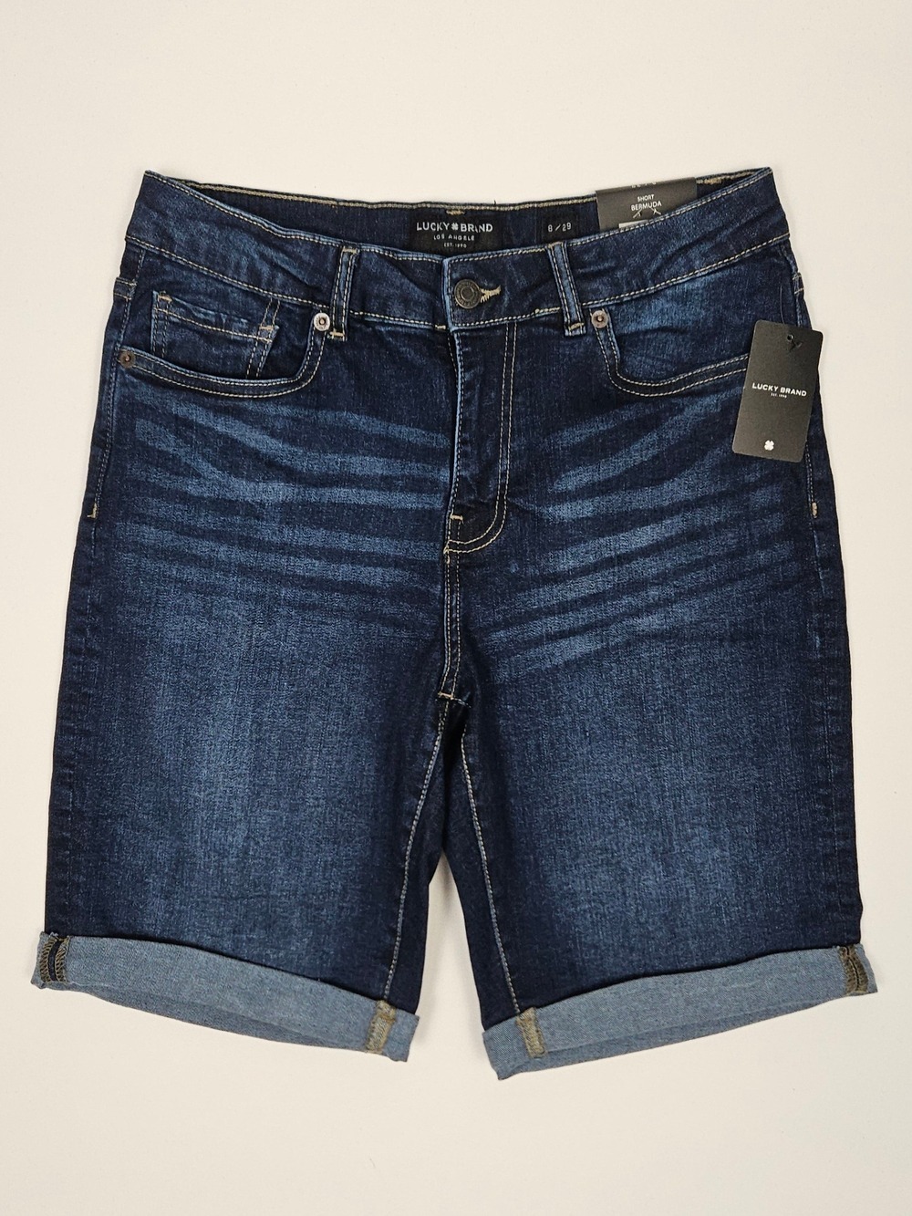 Lucky Brand Bermuda Shorts Size 8/29 NWT Dark Wash Denim Shorts